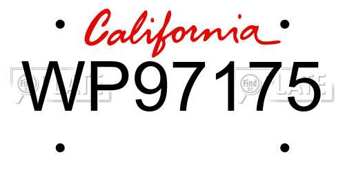 WP97175 California License Plate