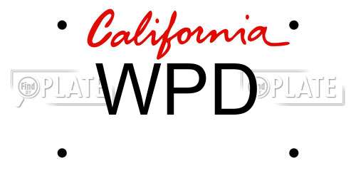 WPD California License Plate