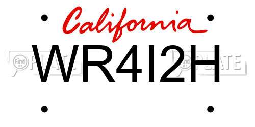 WR4I2H California License Plate