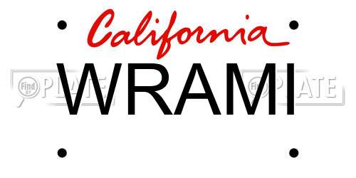 WRAMI California License Plate