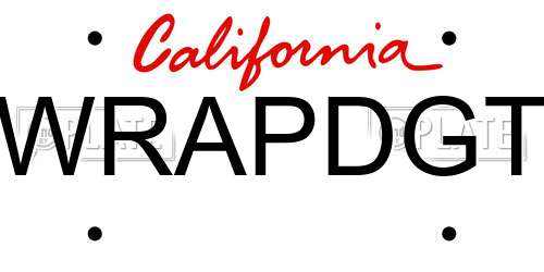 WRAPDGT California License Plate