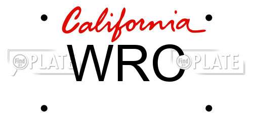 WRC California License Plate