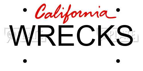 WRECKS California License Plate