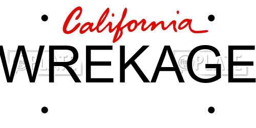 WREKAGE California License Plate