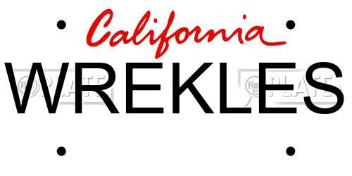 WREKLES California License Plate