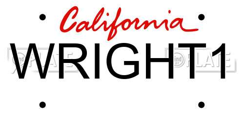 WRIGHT1 California License Plate