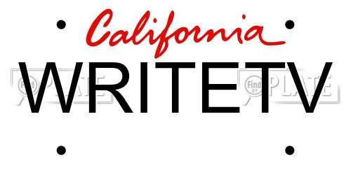 WRITETV California License Plate