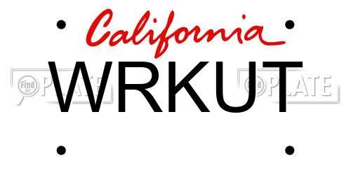 WRKUT California License Plate