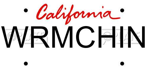 WRMCHIN California License Plate