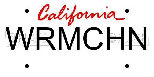WRMCHN California License Plate
