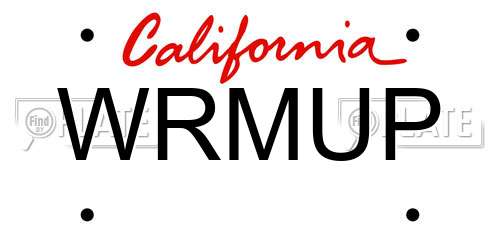 WRMUP California License Plate