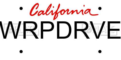 WRPDRVE California License Plate