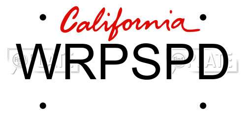 WRPSPD California License Plate