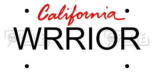 WRRIOR California License Plate