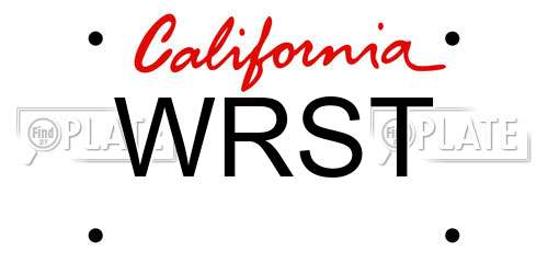 WRST California License Plate
