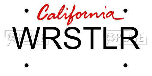 WRSTLR California License Plate