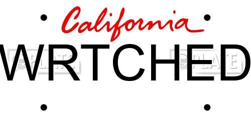 WRTCHED California License Plate
