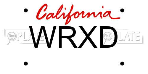 WRXD California License Plate