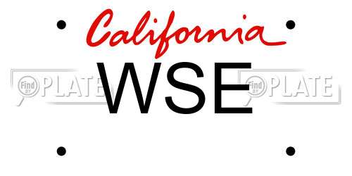 WSE California License Plate