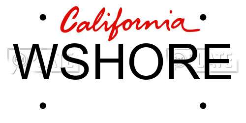 WSHORE California License Plate