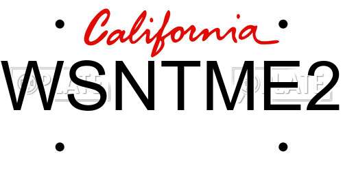 WSNTME2 California License Plate