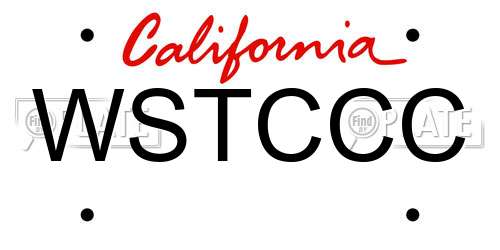 WSTCCC California License Plate