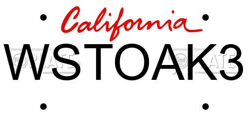 WSTOAK3 California License Plate