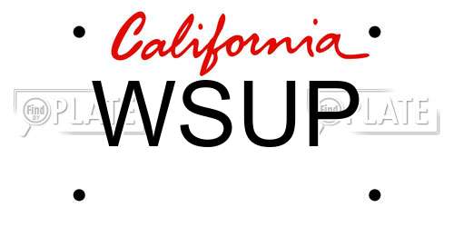 WSUP California License Plate