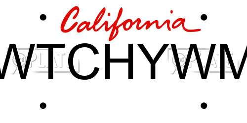 WTCHYWM California License Plate