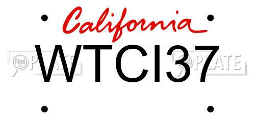 WTCI37 California License Plate