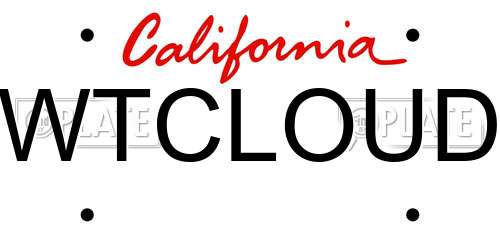 WTCLOUD California License Plate