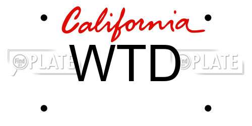 WTD California License Plate