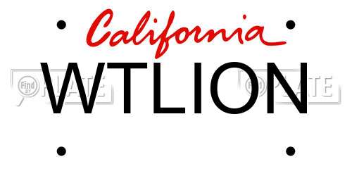WTLION California License Plate