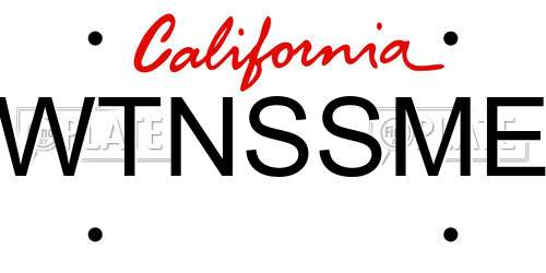 WTNSSME California License Plate