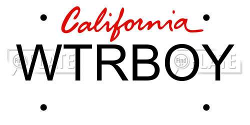WTRBOY California License Plate