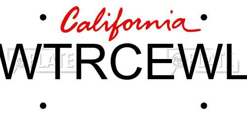 WTRCEWL California License Plate