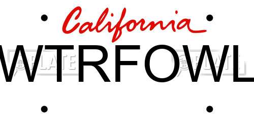 WTRFOWL California License Plate