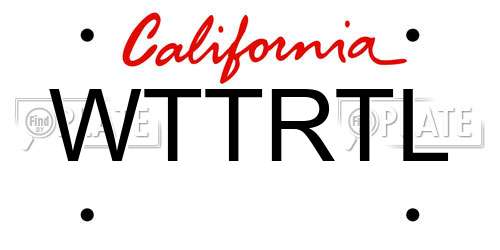 WTTRTL California License Plate