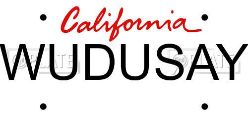 WUDUSAY California License Plate