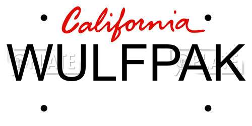 WULFPAK California License Plate