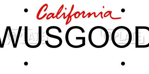WUSGOOD California License Plate