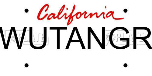 WUTANGR California License Plate