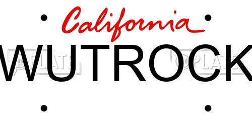 WUTROCK California License Plate