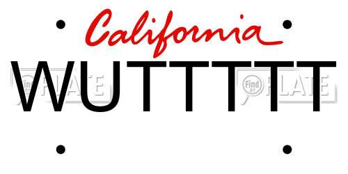 WUTTTTT California License Plate