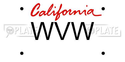 WVW California License Plate