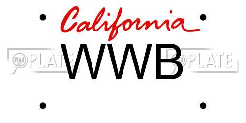 WWB California License Plate