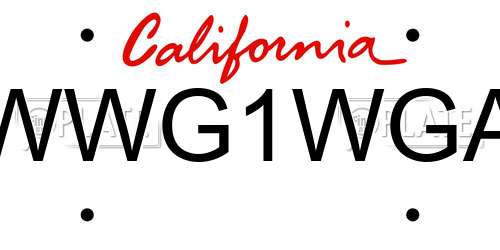 WWG1WGA California License Plate
