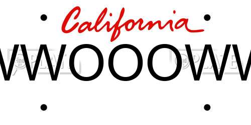 WWOOOWW California License Plate