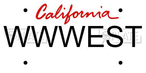 WWWEST California License Plate