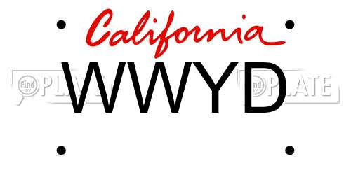 WWYD California License Plate